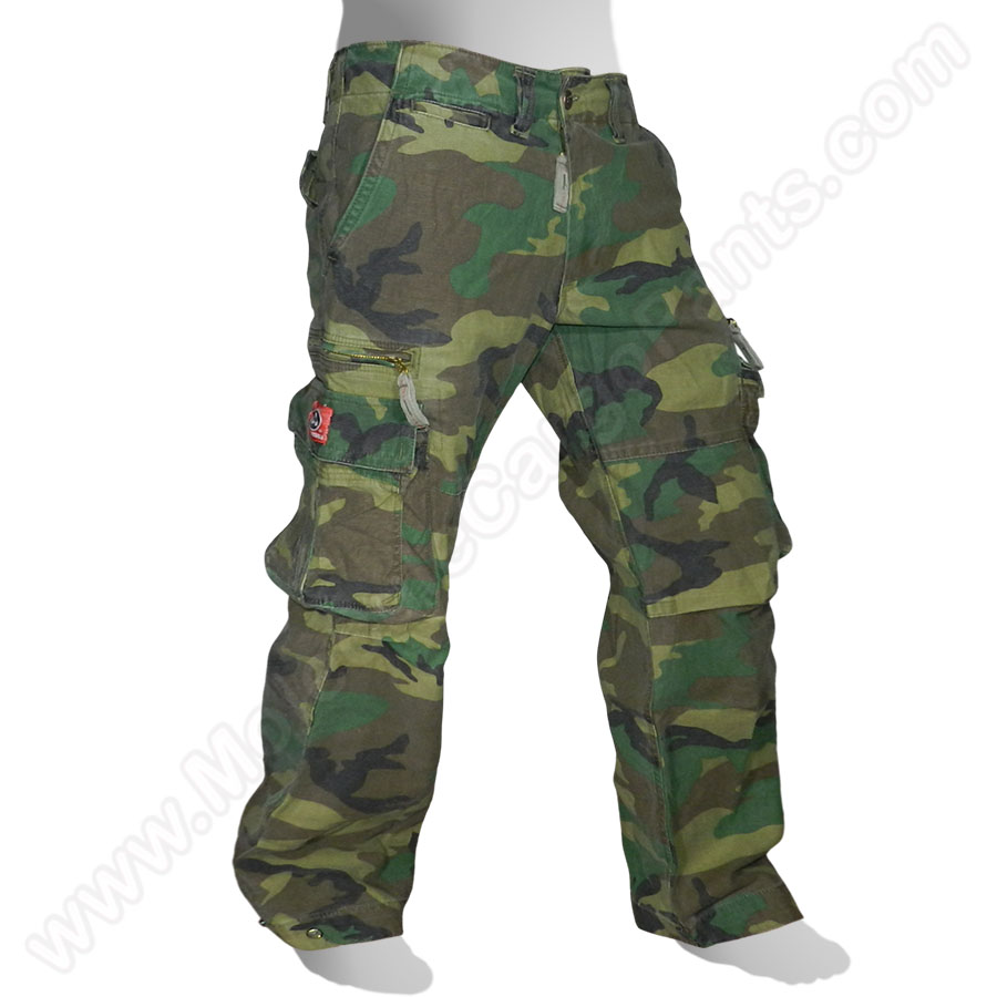 50005 Molecule Pants Combat WOODLAND CAMO long cargo pants